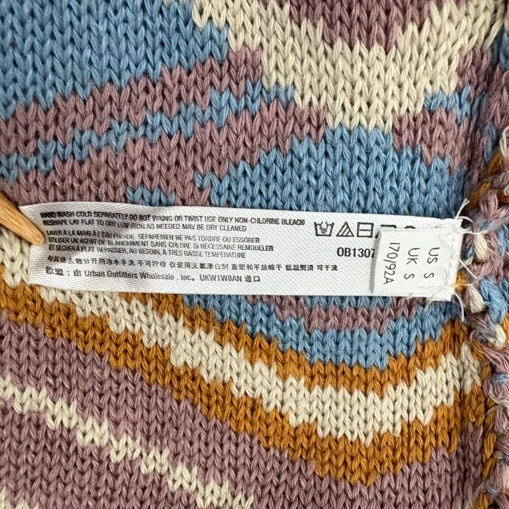 Free People Beach Malibu Pattern Sweater‎ Size S Crewneck Oversized Reversible